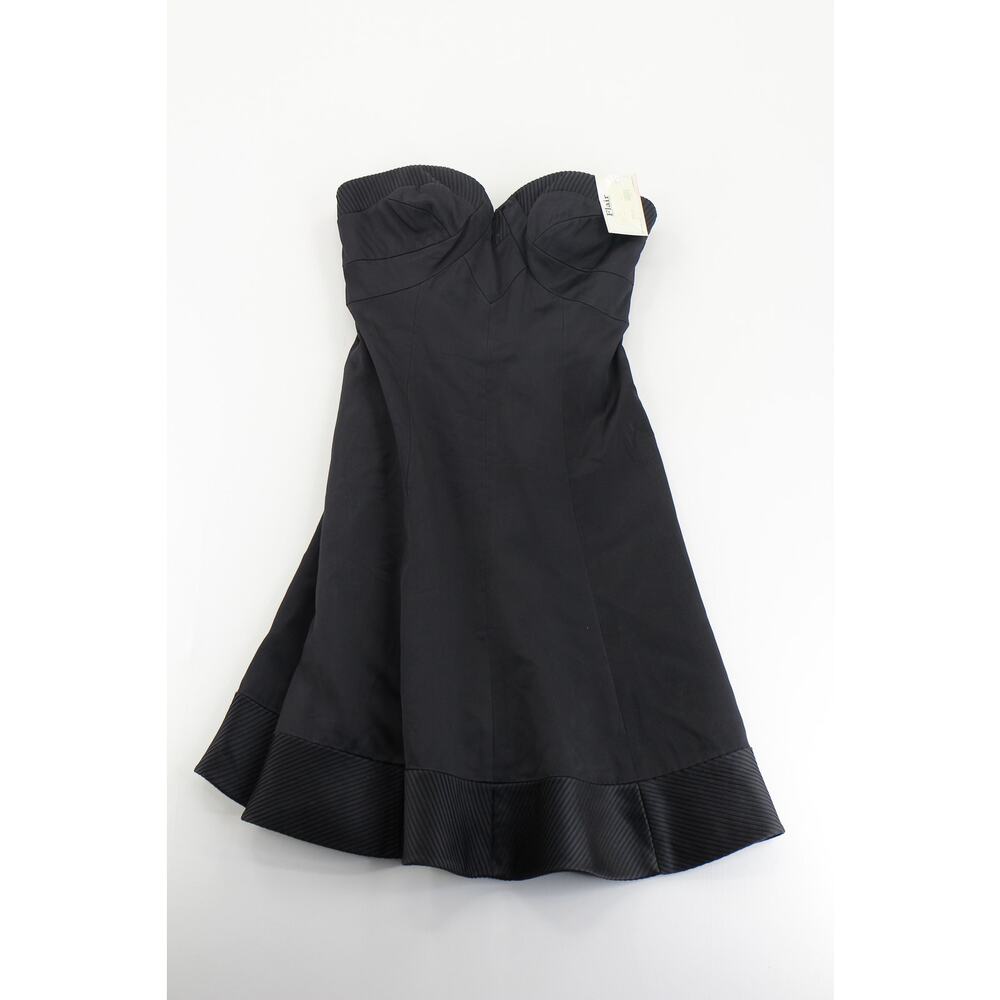 NWT Flair black strapless satin mini bridesmaid dress womens 6 y2k formal‎ event